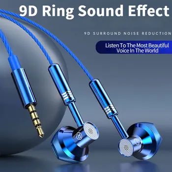 Слушалки с кабел, 3.5 мм слушалки с Кабел-втулки Спортна Музикална Детска Слушалките с шумопотискане с микрофон слушалки с Кабел с 3D стерео звук