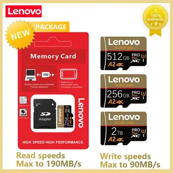 Високоскоростна Карта памет Lenovo Class 10 128 GB, 256 GB, 512 GB Micro SD TF карта 1 TB И 2 TB cartao de memoria За Камерата на телефона