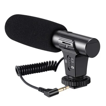 KATTO Актуализира 3,5 мм HD, микрофон за запис на видео, умен микрофон за интервю с шумопотискане за мобилен телефон/огледално-рефлексен фотоапарат