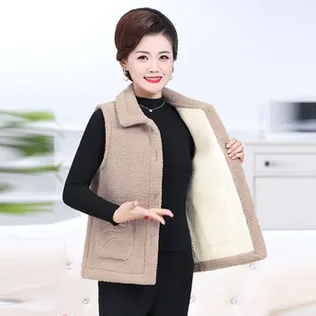 Нова есенно-зимна жилетка, яке, Женски модерен жилетка, дамски удебелена горна дреха, топло палто без ръкави, Блузи, Дамско палто V135