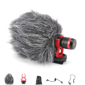 Професионална 3,5-мм Камера за запис на видеоблогов, микрофон за камера за смартфон, Стереомикрофон за интервю на живо