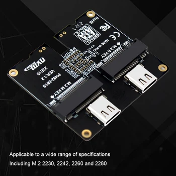 M. 2 NVME SSD Адаптер Type-C на Корпуса на твърдия диск, Карта на Адаптера USB3.1 Gen2 Странично Board JMS581 Поддръжка на SATA NVME M. 2 SSD 2230-2280