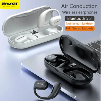 Awei T69 Air Conduction Bluetooth 5.2 Слушалки Hi-Fi Стерео Безжична Спортна слушалки Слушалки-заушники Без притурки
