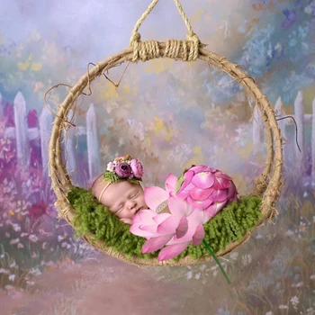 Прекрасен Реквизит за фотосесия на Новородено, цвете превръзка на главата от задника, определени за момчета и момичета, подпори за детска фотосесия за дете 0-3 месеца