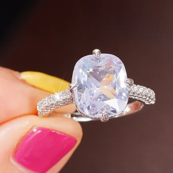 CAOSHI Просто модно годежен пръстен за жени, лъскави циркониеви украса за годеж, Страхотно предложение, аксесоари за жени