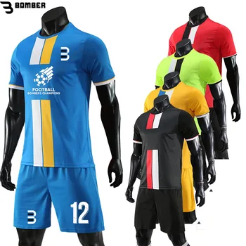 Професионален детски мъжки футболен трико с принтом райе, комплект от 2 теми, риза с къс ръкав, къси панталони, спортни облекла, футболна форма за поръчка