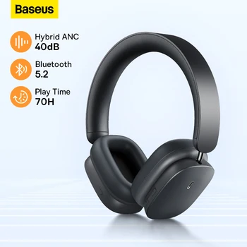 Baseus H1 Слушалки Безжични Bluetooth 5.2 Слушалки ANC С активно Шумопотискане Слушалки Hifi Над ухото Слушалки Fone Gamer