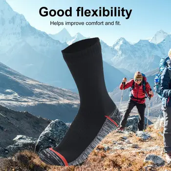1 Чифт Непромокаеми Чорапи Ластични чорапи дишащи средна дължина, Защита на краката, Ветроупорен Зимни чорапи за Пешеходен туризъм, Каране на ски