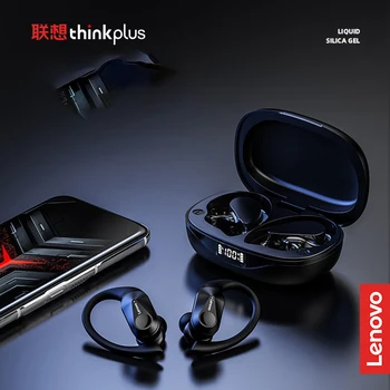 Спортни Bluetooth-слушалки Lenovo LP75 с микрофони, Безжични слушалки Bluetooth 5.3 Hi-Fi стерео безжични слушалки