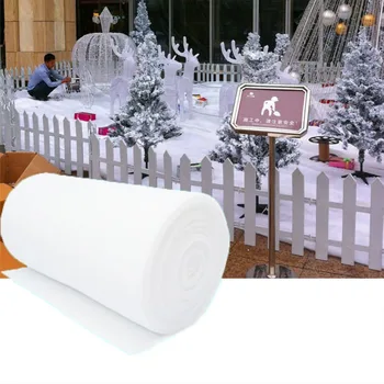 Коледа симулационно Заснежени одеяло с размери 1 м x 1,5 М, Дебели Снежна памук, Изкуствена снежинка, за Украса на сцени със сняг