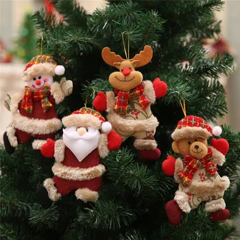 Забавни Коледни Декорации DIY Коледен Подарък на Дядо Коледа, Снежен човек Дърво Висулка честита Нова Година Кукла се Мотае Украса За Дома Noel Natal