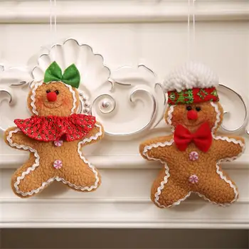 Красива Коледна висулка изящна изработка Висулка във формата на Пряничного човек Украса за дома Висулка във формата на кукла е Чудесен подарък за празниците здрав
