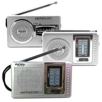 Компактно преносимо радио AM / FM Карманное радио на батерии с високоговорител Преносими радиостанции с жак за слушалки, Антена