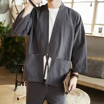 Удобни мъжки яке, мъжка жилетка в етнически стил, палта, Ежедневни однотонная на горно облекло дантела за модерен начин на мъжете