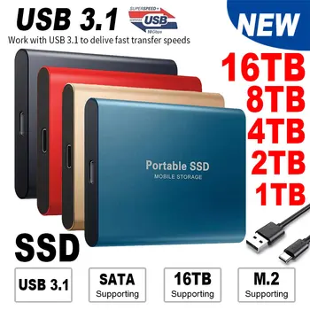 Оригинален Високоскоростен 1 TB SSD 2 TB Преносим външен твърд диск с интерфейс USB3.1 500 GB Мобилен твърд диск за лаптоп